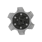 Back side of the gray and black Pivix Golf Spikes