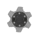 Front angle of the gray and black Pivix Golf Spikes
