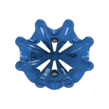 Front side angle of blue Pulsar Golf Spikes