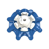 Back angle of blue Pulsar Golf Spikes