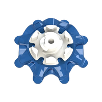 Back angle of blue Pulsar Golf Spikes