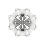 Front angle of white Pulsar Golf Spikes