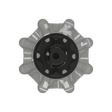 Back angle of the dark gray and black Pulsar Golf Spikes 