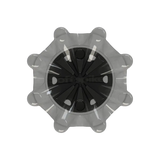 Front angle of the dark gray and black Pulsar Golf Spikes 