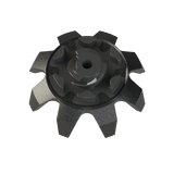 Top view of Black Widow golf traction spike on a white background