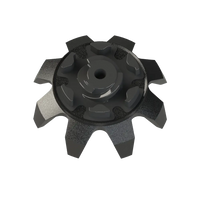 Top view of Black Widow golf traction spike on a white background