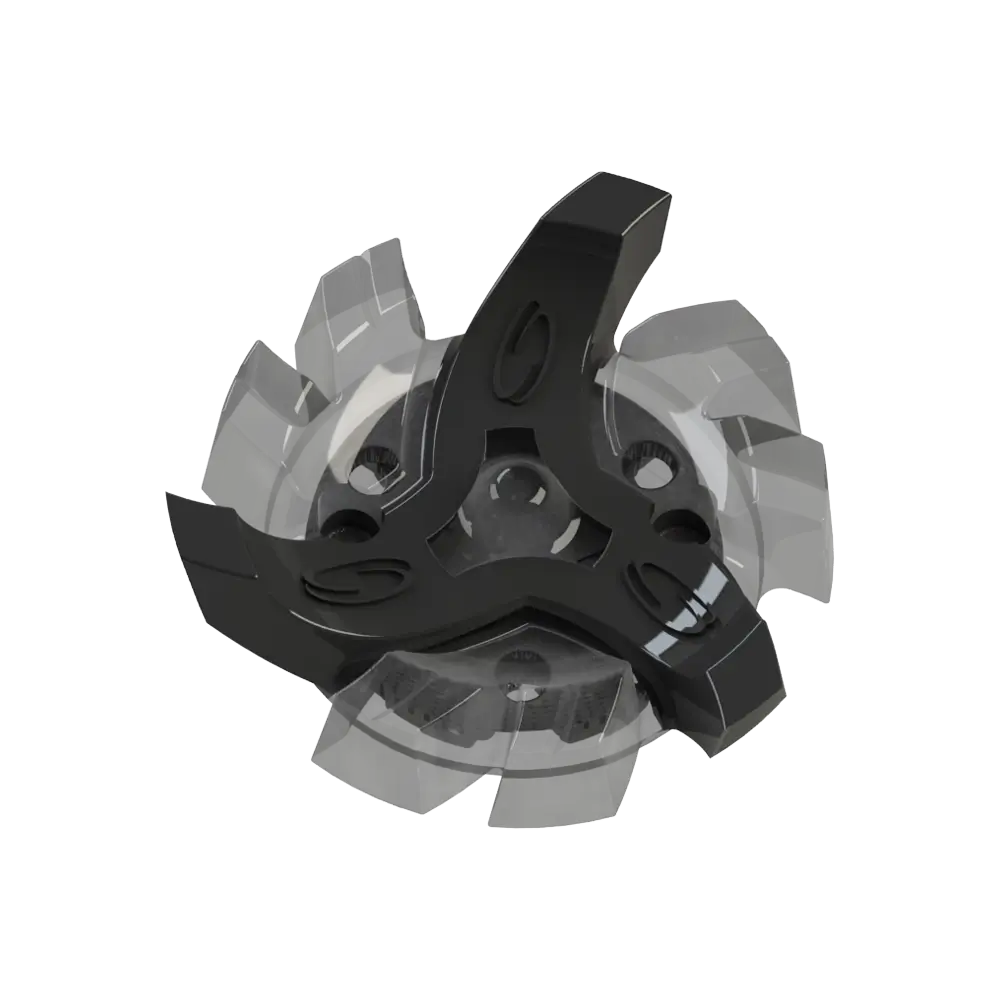 Front side angle of black and gray Tour Flex Pro Golf Spikes