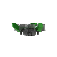 Side view of green and gray Tour Flex Pro golf spike traction device on a white background