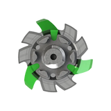 Top view of green and gray Tour Flex Pro golf spike traction device on a white background