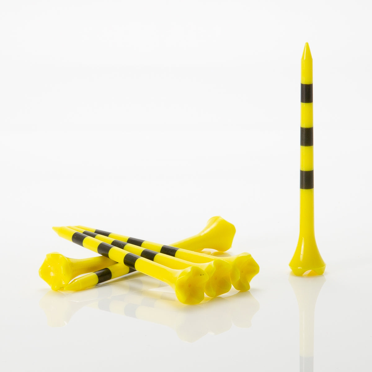 3 ¼" Striped Pride Performance® Plastic Tees - Yellow