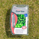 Pride Performance citrus green striped tee packaging on green turf. 