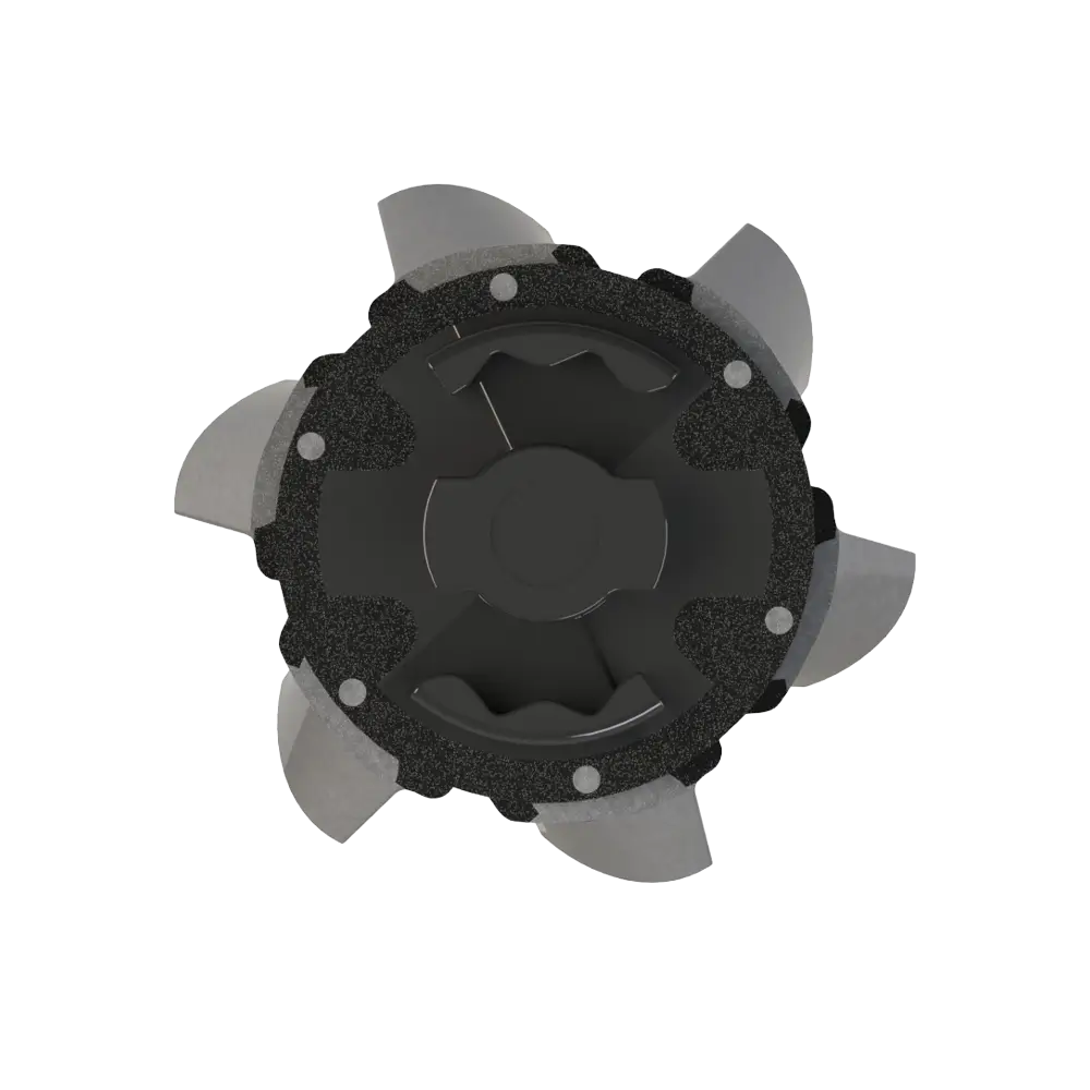 Back angle of silver and black Helix Golf Spike 