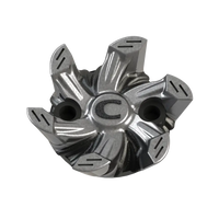 Front side angle of silver and black Helix Golf Spike 