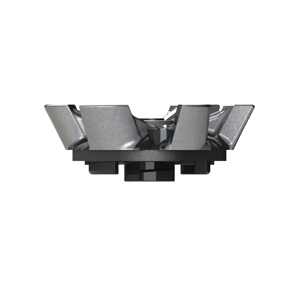 Side angle of silver and black Helix Golf Spike 