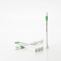 Collection of white PrideSports PTS tees with green print on a white background