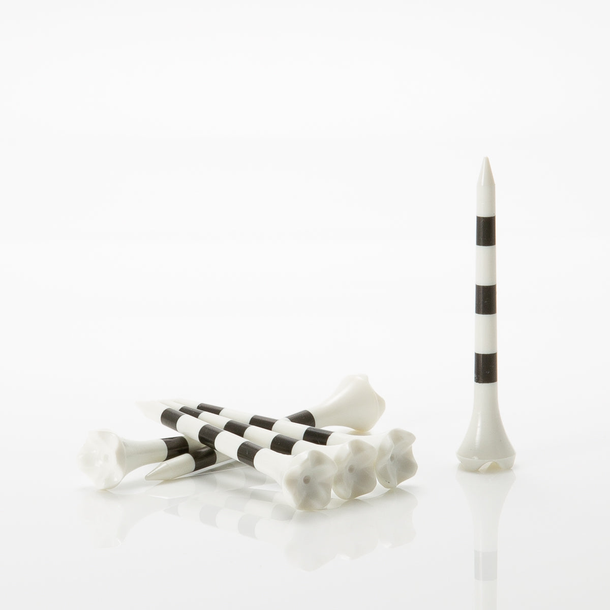 2 ¾" Striped Pride Performance® Plastic Tees - White