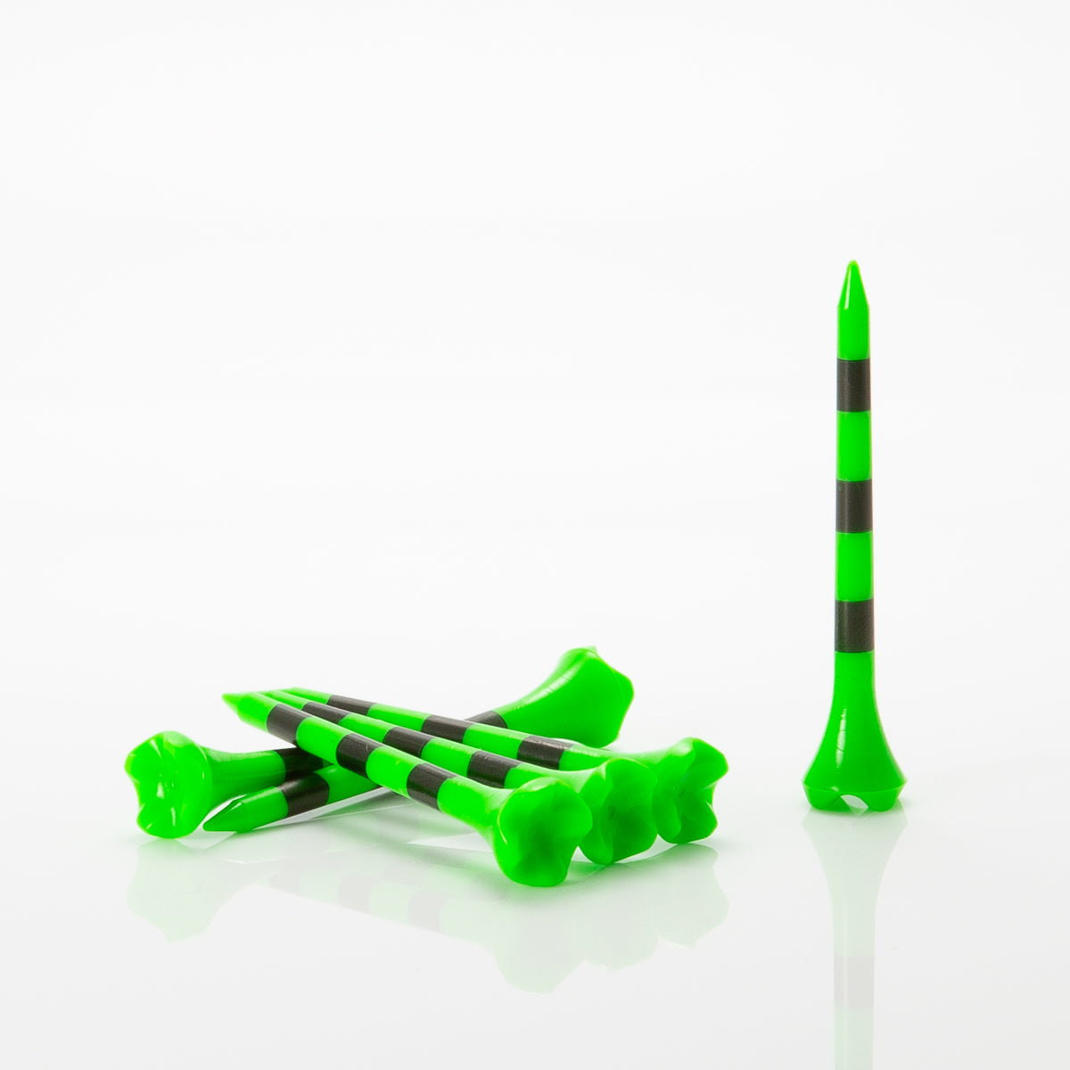 2 ¾" Striped Pride Performance® Plastic Tees - Citrus Green