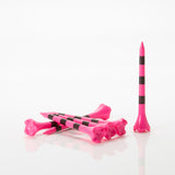 3 ¼" Striped Pride Performance® Plastic Tees - Citrus Pink