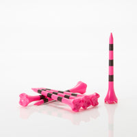 3 ¼" Striped Pride Performance® Plastic Tees - Citrus Pink