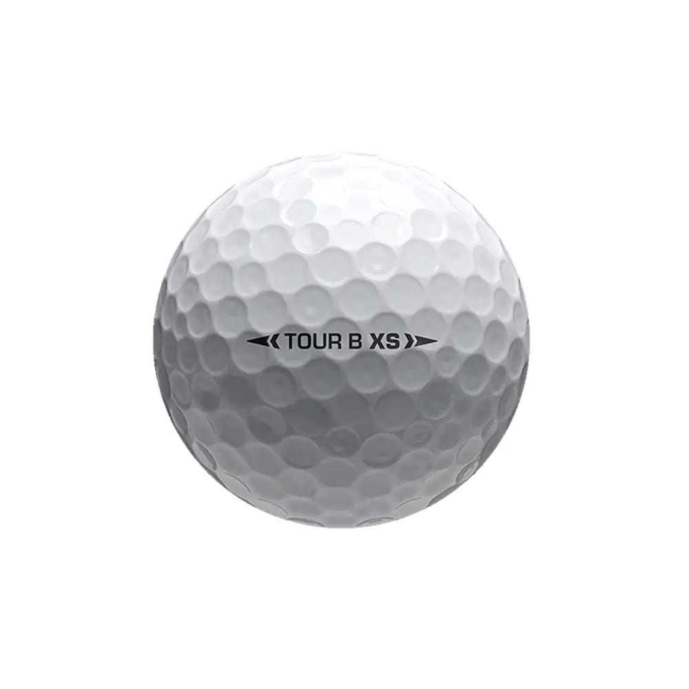 White Bridgestone golf ball with 'TOUR B XS' branding on a white background