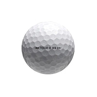 White Bridgestone golf ball with 'TOUR B XS' branding on a white background