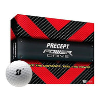 Bridgestone Precept Power Drive golf ball and packaging on a white background