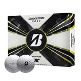 Bridgestone Tour B X golf balls on a white background.