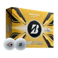 Bridgestone e12 Straight golf balls packaging with two balls in front