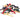 Assorted colored golf tees on a white background