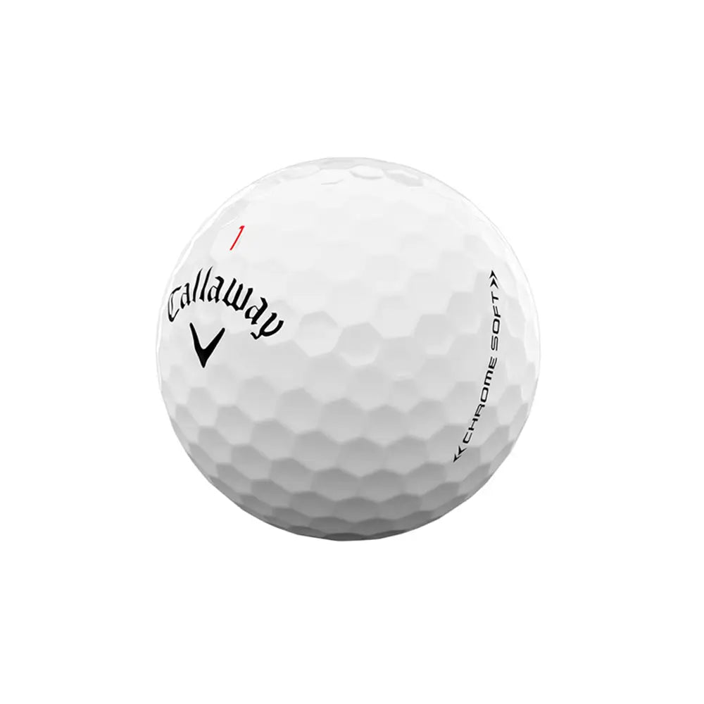 Angled Callaway golf ball on a white background