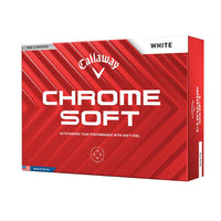 Callaway Chrome Soft golf ball box on a white background