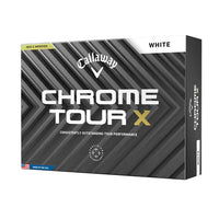 Callaway Chrome Tour X golf ball packaging on a white background