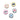 Five custom ball markers with different imprinted logos on them. 