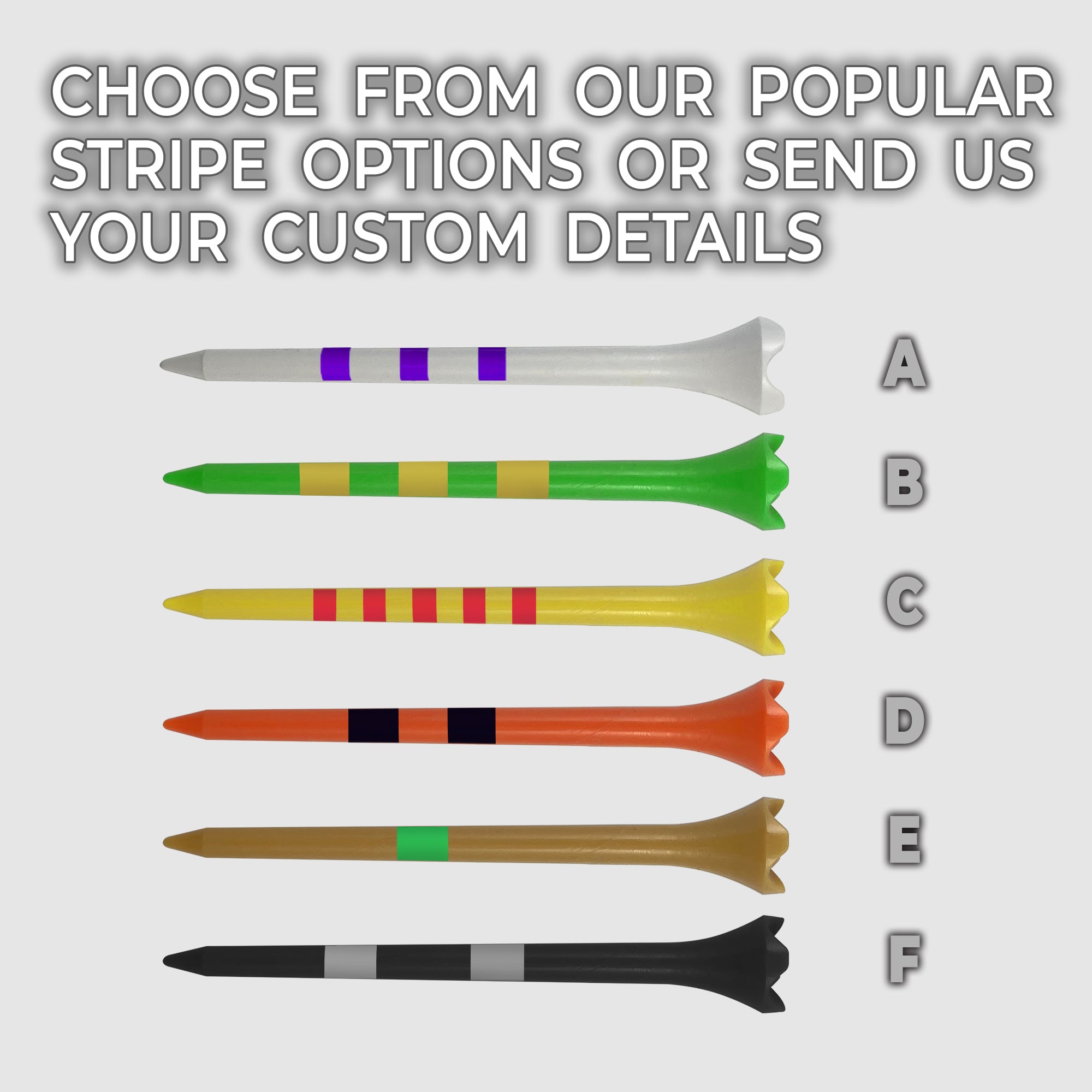 3 1/4" Custom Striped Pride Performance™ Golf Tees