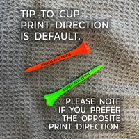 Tip to cup print direction is default. Please not if you prefer the opposite print direction. 