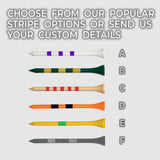 2 ¾" Custom Striped Wood Golf Tees