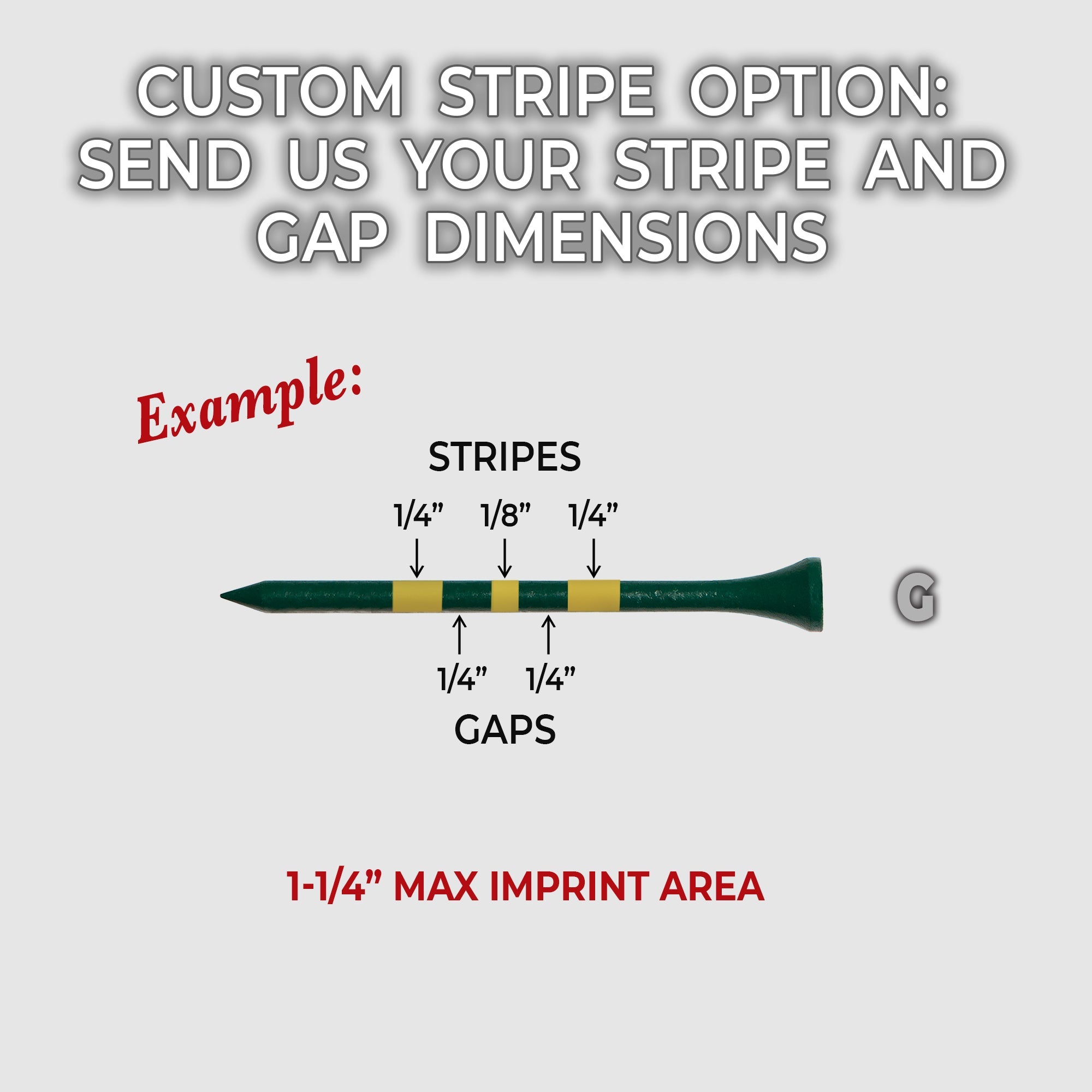 3 1/4" Custom Striped Wood Golf Tees