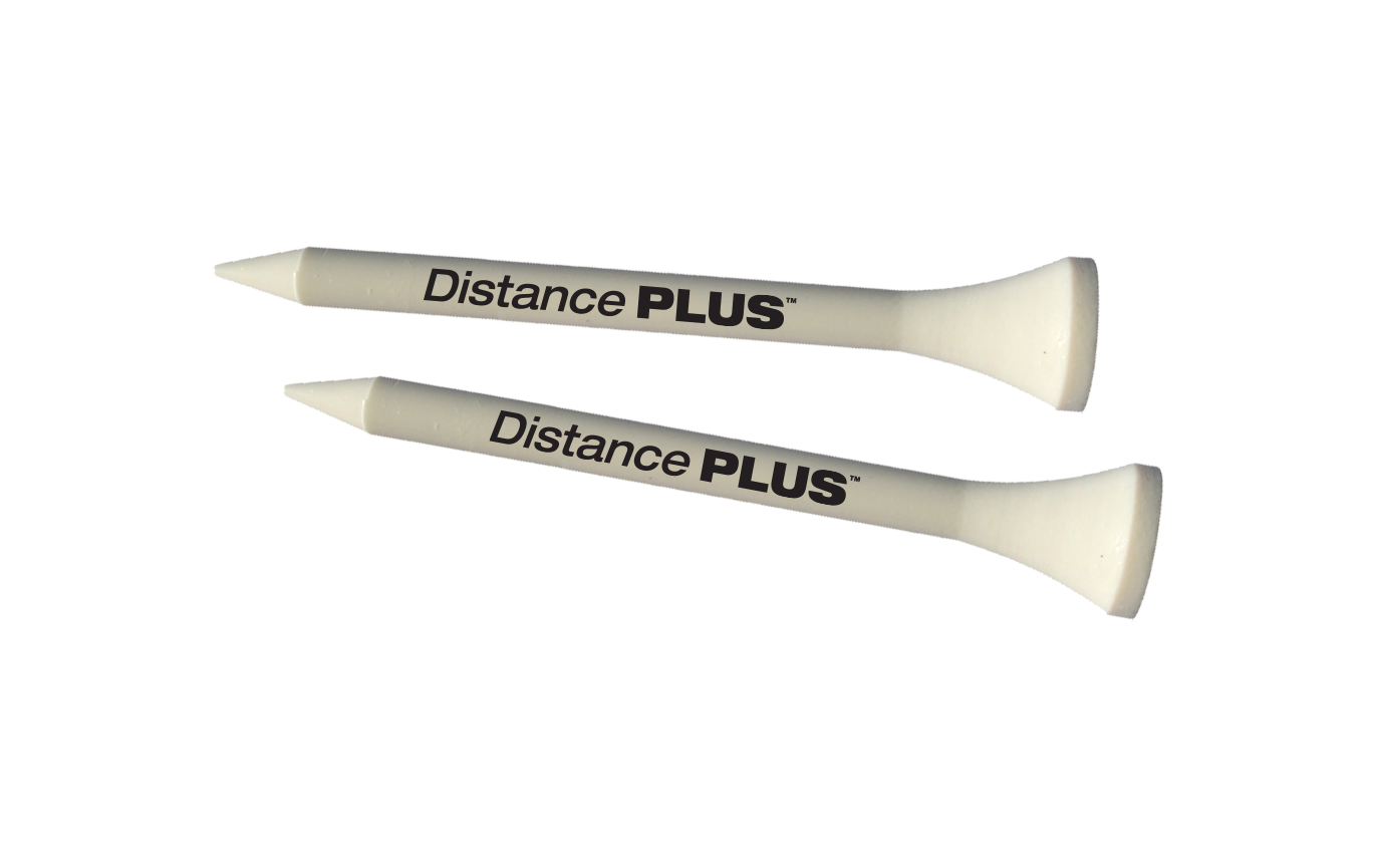 Distance Plus® Pride Classic Plastic Golf Tee, White, 2 3/4", Distance Plus Logo, 100 Count Bag