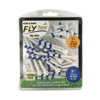 Packaged Champ Fly Tee blue stripe set golf tees.