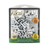 Packaged black stripe champ flytee golf tees.