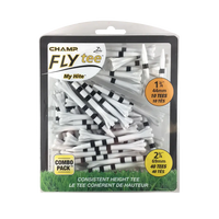 Packaged black stripe champ flytee golf tees.