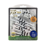 Packaged black stripe champ flytee golf tees.