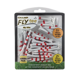 Packaged red stripe champ flytee golf tees. 