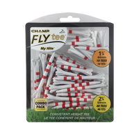Packaged red stripe champ flytee golf tees. 