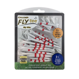 Packaged Champ Flytee red stripe golf tees.