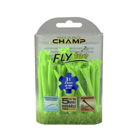 Pack of green golf tees with Champ branding on a white background