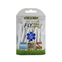 Packaged golf tees with Champ branding on a white background