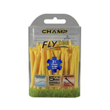 Pack of Champ Fly tees with packaging on a white background
