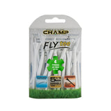 Pack of Champ FlyTee golf tees with packaging on a white background