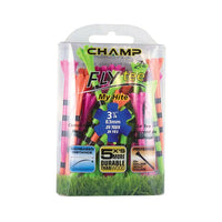 Packaged golf tees with Champ branding on a white background